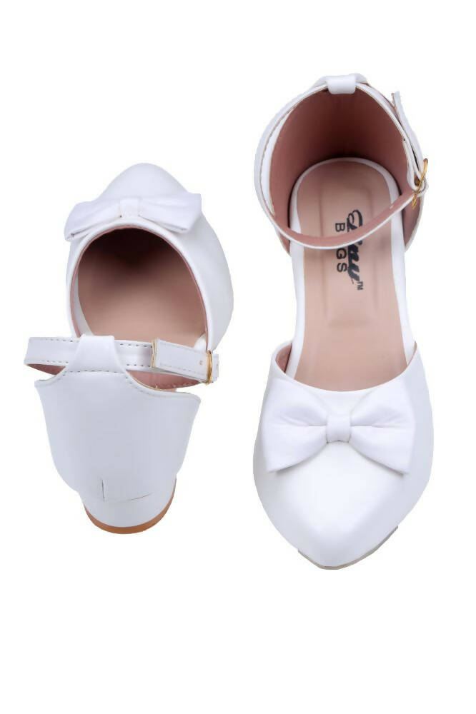 Tiny Bugs Girls Bow Embellished Ballerinas - White - Distacart