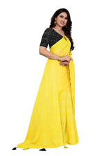 Thumbnail for Vamika Yellow Georgette Seqence Saree (Riva Yellow)