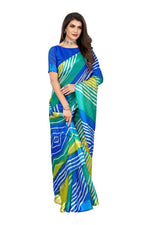 Thumbnail for Vamika Blue Linen Satin Border Saree