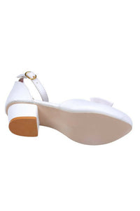 Thumbnail for Tiny Bugs Girls Bow Embellished Ballerinas - White - Distacart