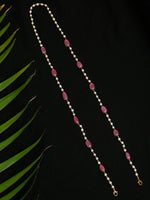 Thumbnail for Stone And Gold Plated Mask Chain - Ruby Raang - Distacart