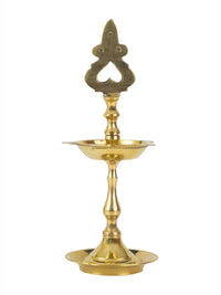 Thumbnail for Spillbox Gold Toned Small Kuthu Vilakku Lakshmi Diya Pooja Essentials - Distacart