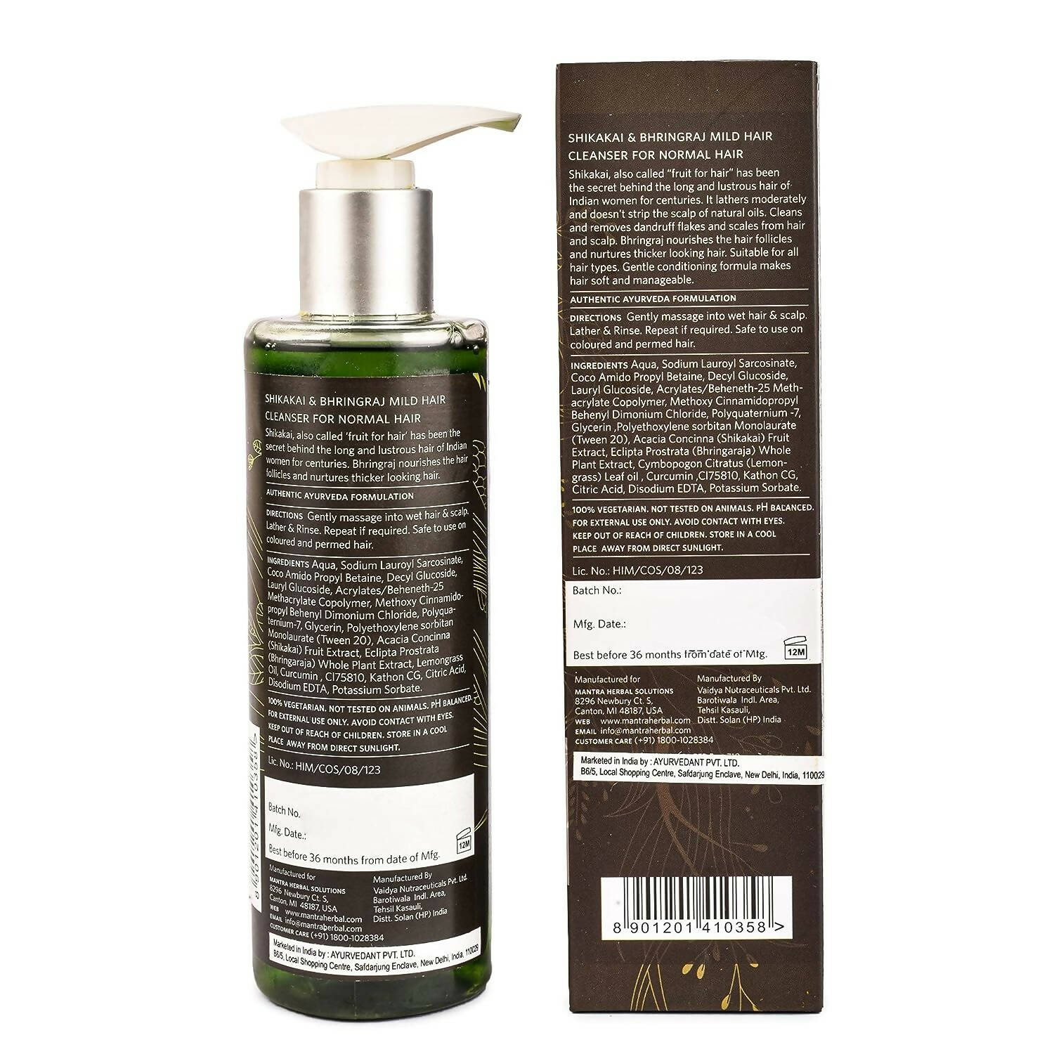 Mantra Herbal Shikakai and Bhringraj Mild Hair Cleanser For Normal Hair - Distacart