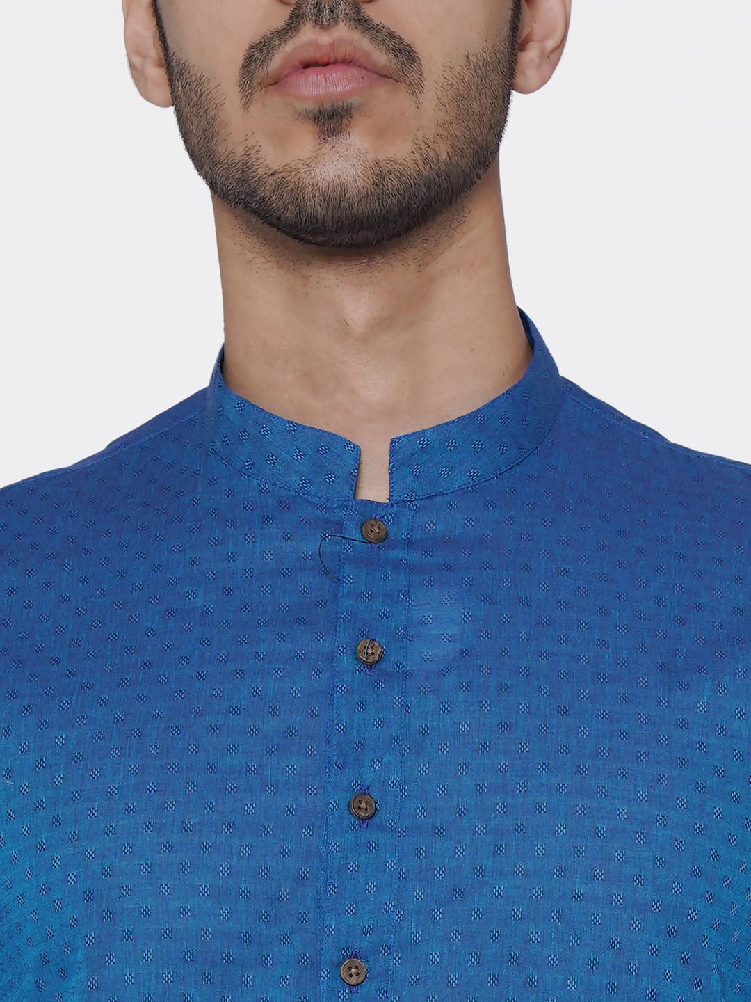 Manyavar Men Blue Woven Design Straight Kurta - Distacart