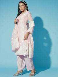 Thumbnail for Myshka Women Pink Embroidered Kurta & Trousers With Dupatta - Distacart