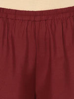 Thumbnail for Aniyah Rayon Maroon Color Block Print Flared Slip-On Palazzo (AN-213K)
