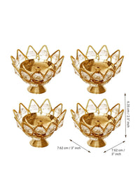 Thumbnail for eCraftIndia Lotus Shape Crystal Diya - Distacart