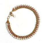 Thumbnail for Mominos Fashion Kamal Johar Red Kundan Anklets