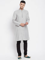 Thumbnail for Even Apparels Beige Rayon Men's Kurta With Band Collar - Distacart