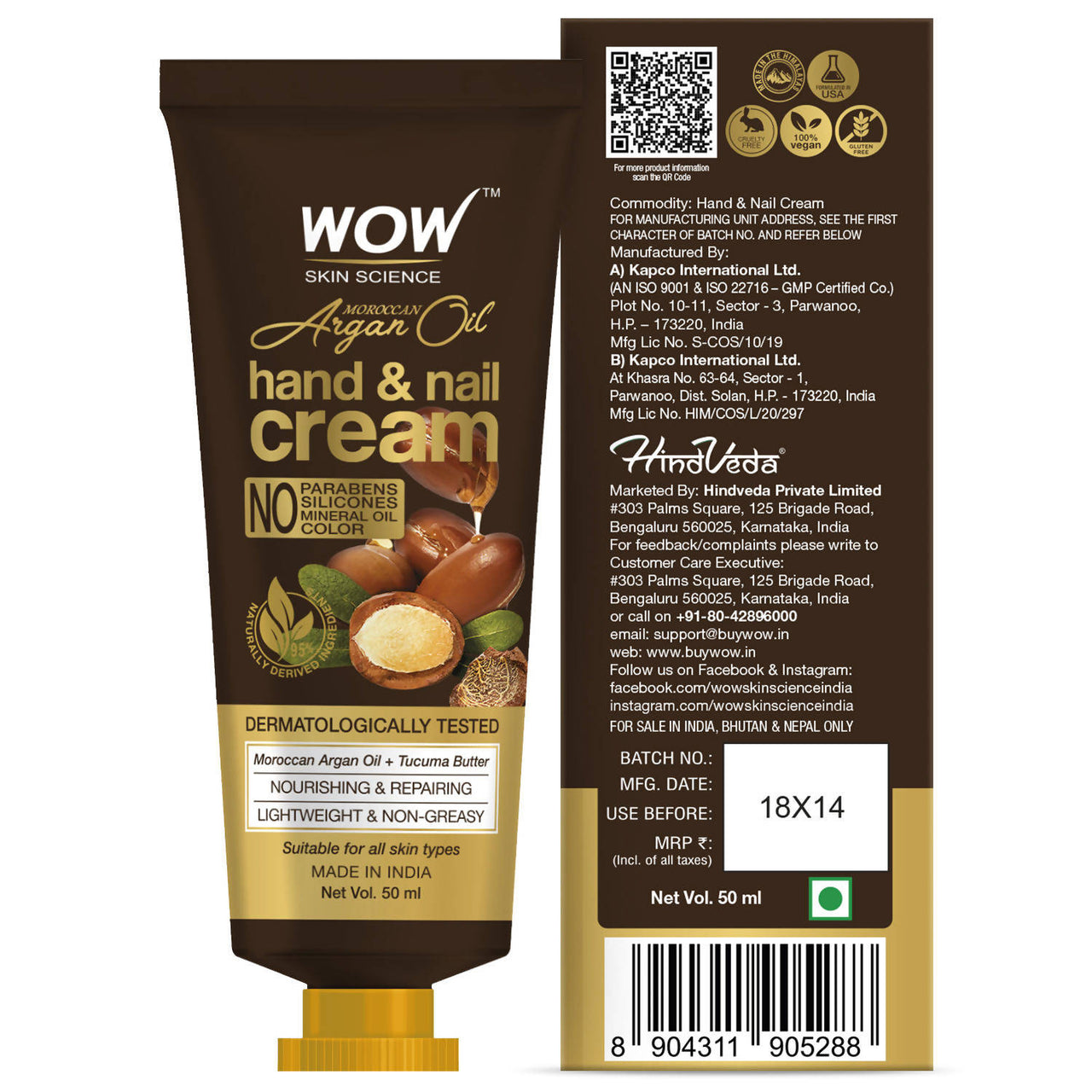 Wow Skin Science Moroccan Argan Oil Hand & Nail Cream