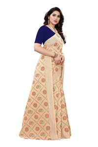 Thumbnail for Vamika Cream Linen Jari Border Saree (CHARVI CREAM) - Distacart