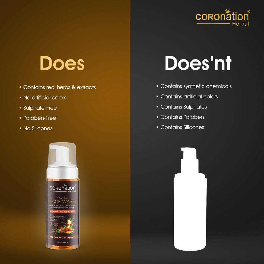 Coronation Herbal Moroccan Argan Oil Foaming Face Wash - Distacart