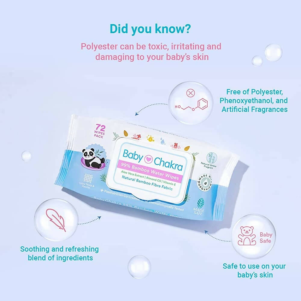 BabyChakra 99% Bamboo Water Soft Wipes - Distacart