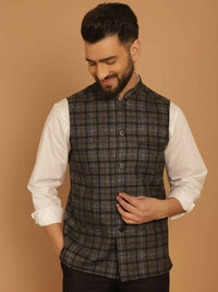 Thumbnail for Even Apparels Pure Wool Nehru Jacket - Grey - Distacart