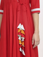 Thumbnail for Rudra Bazaar Angrakha Red Kurti Set With Dupatta - Distacart