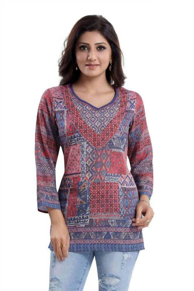 Snehal Creations Bright as the Sun Summer Cool Printed Short Kurti Tunic