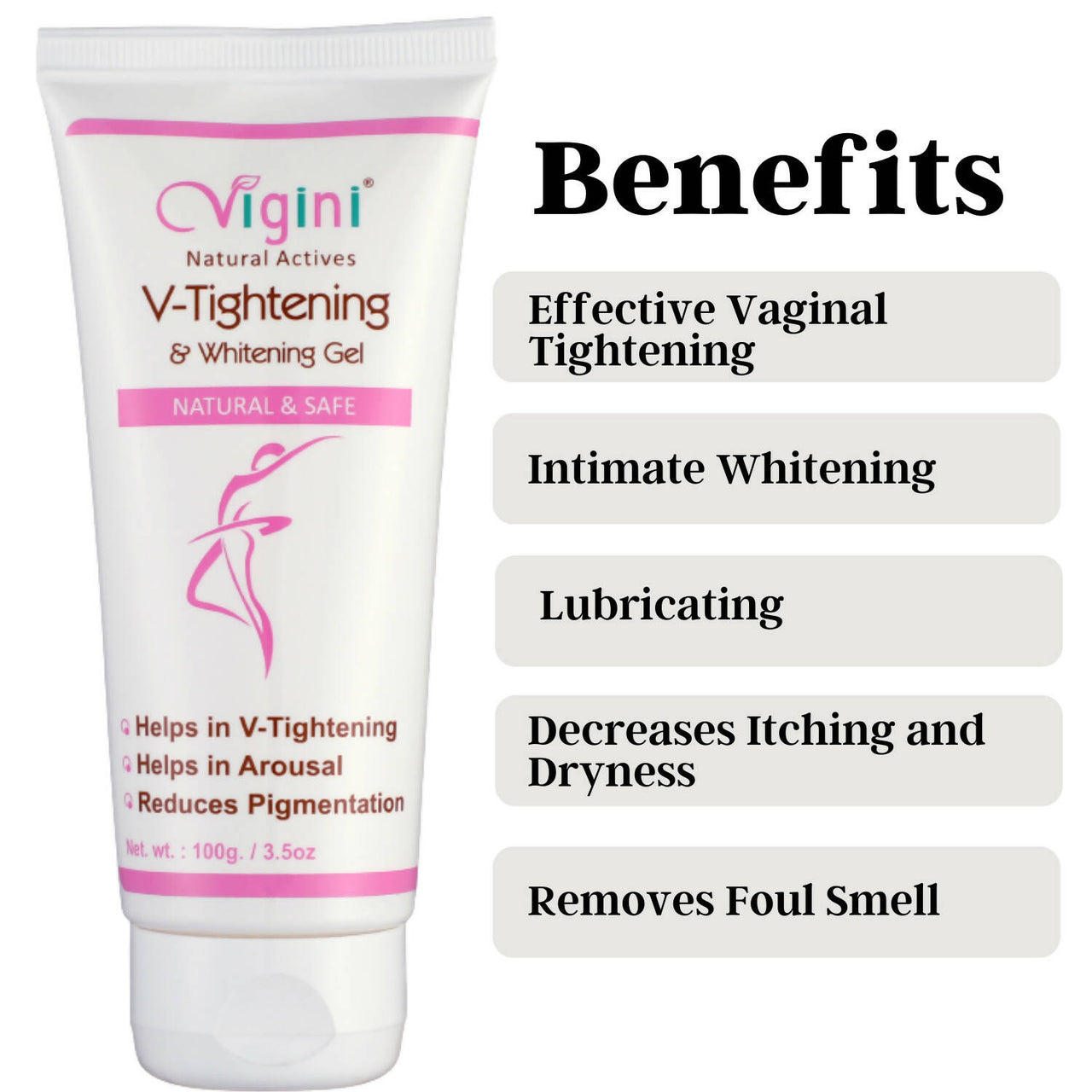 Vigini Natural Actives Vaginal V-Tightening Whitening Vagina Tight Moisturizer Lubricant Cream Gel - Distacart