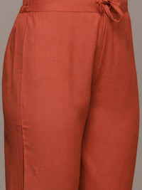 Thumbnail for Anubhutee Maroon Ethnic Motifs Printed Thread Work Pure Cotton Kurta with Trousers & With Dupatta - Distacart