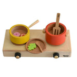 Thumbnail for Nesta Toys Wooden Gas Stove and Cooking Set For Kids - Distacart