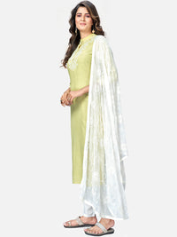 Thumbnail for NOZ2TOZ Women Lime Green Kurta With Pant & Dupatta (3pcs set) - Distacart