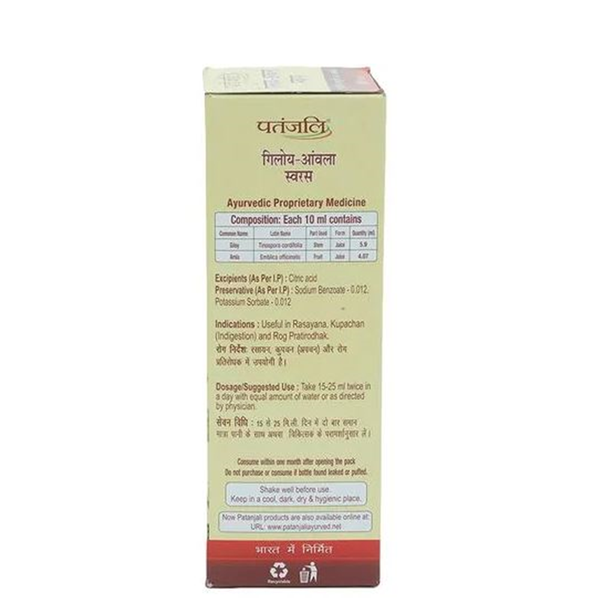 Patanjali Giloy Amla Juice - Distacart