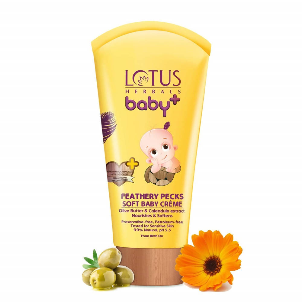 Lotus Herbals Baby+ Feathery Pecks Soft Baby Crème - Distacart