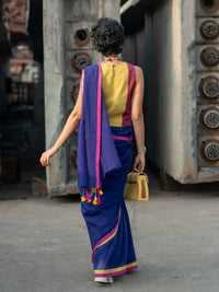 Thumbnail for Suta Purple Solid Mul Cotton Saree - Distacart
