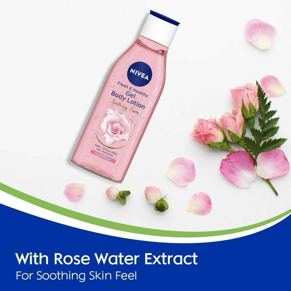 Nivea Fresh & Healthy Rose Water Gel Body Lotion Non Sticky Feel - Distacart