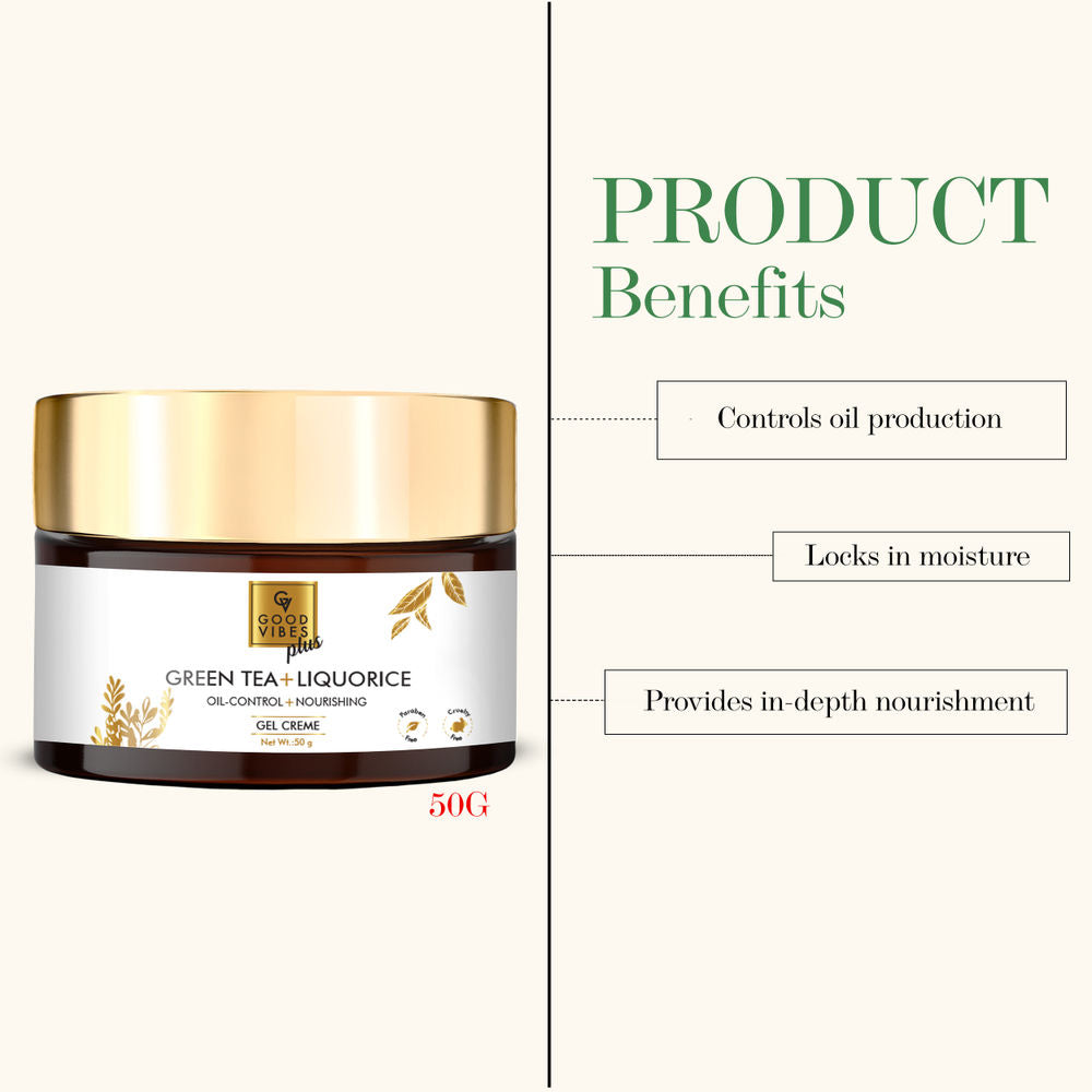 Good Vibes Plus Oil Control + Nourishing Gel Creme - Green Tea + Liquorice