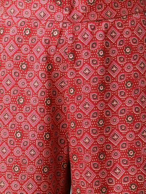 FIORRA Women's Red Cotton A-Line Kurta Set - Distacart