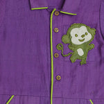 Thumbnail for Mhyssa Purple Voiler Suit With Round Neck Full Sleeves For Kids - Distacart