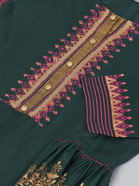 Thumbnail for NOZ2TOZ Green & Golden Block Printed Kurta - Distacart