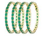 Thumbnail for Gold-Plated Alloy Green Ad 4 Bangles Set - The Pari - Distacart