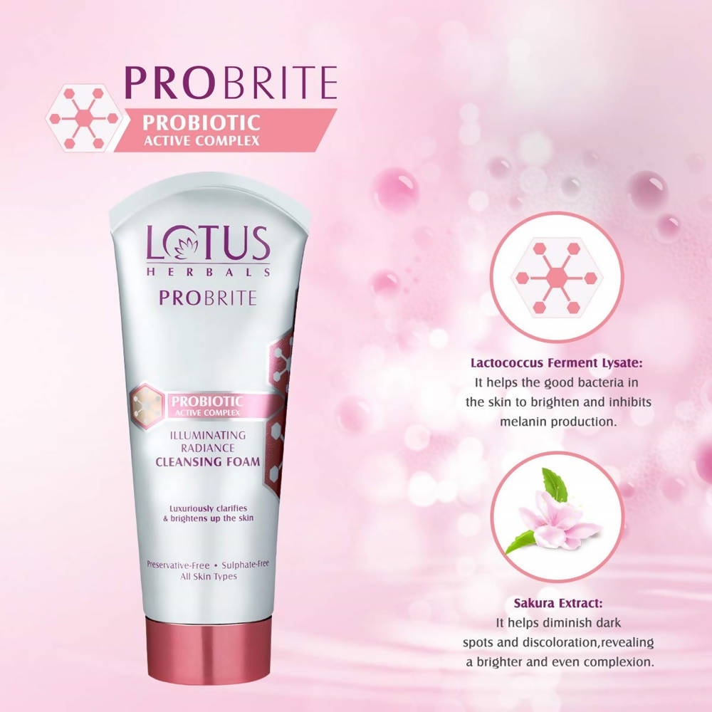 Lotus Herbals Probrite Illuminating Radiance Cleansing Foam - Distacart