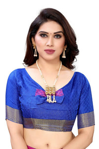 Thumbnail for Vamika Banarasi Jacquard Weaving Purple Saree