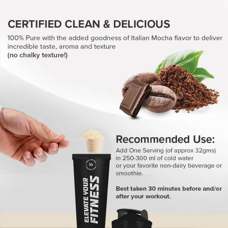 Wellbeing Nutrition Superfood Plant Protein Isolate - Italian Cafe Mocha - Distacart