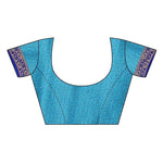 Thumbnail for Vamika Banarasi Jacquard Weaving Blue Saree (DHONI BLUE)