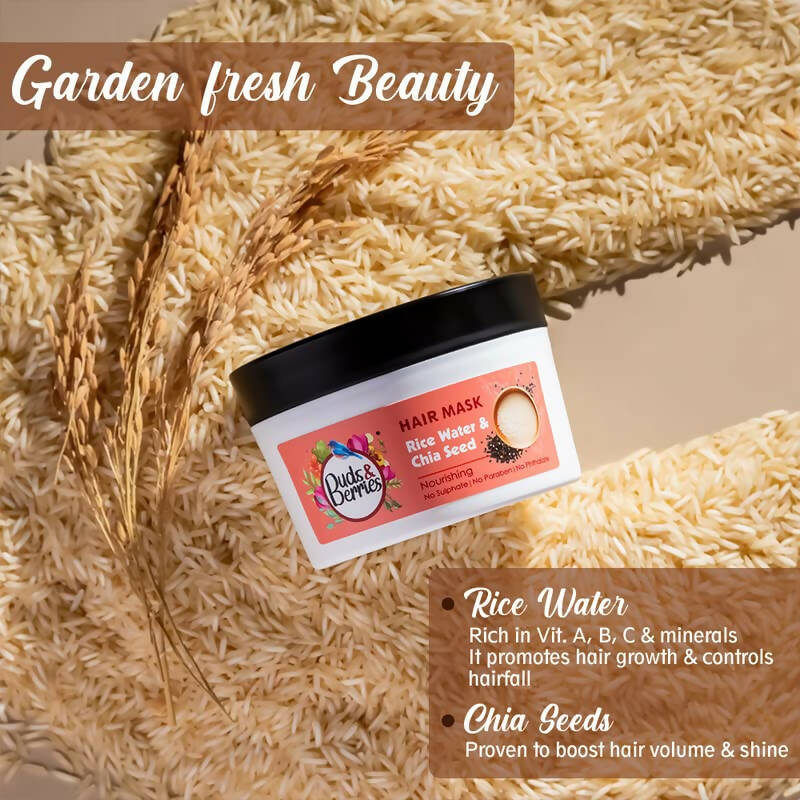 Buds & Berries Nourishing Hair Mask With Rice Water & Chia Seeds - Distacart