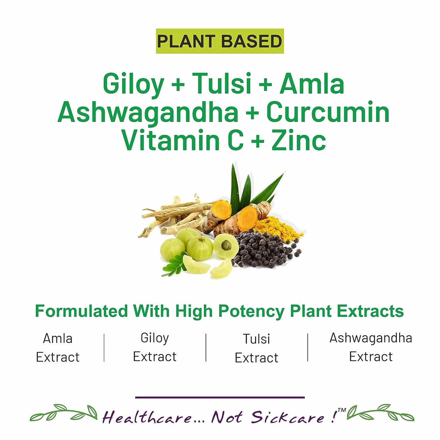 Bliss Welness Giloy Tulsi Amla Ashwagandha Curcumin Tablets - Distacart