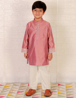 Thumbnail for Lil Drama Boys Ethnic Kurta Pyjama - Pink - Distacart