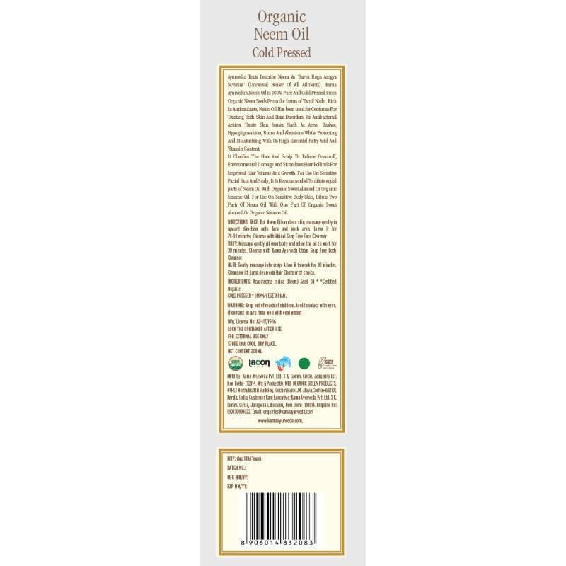 Kama Ayurveda Organic Neem Oil - Distacart