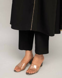 Thumbnail for FIORRA Women's Black Creap A-Line Kurta Pant With Dupatta - Distacart