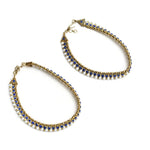 Thumbnail for Mominos Fashion Kamal Johar Blue Kundan Anklets