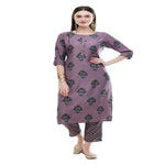 Thumbnail for Lagi Women's Mauve Printed Straight Kurta & Pant (MC39B)