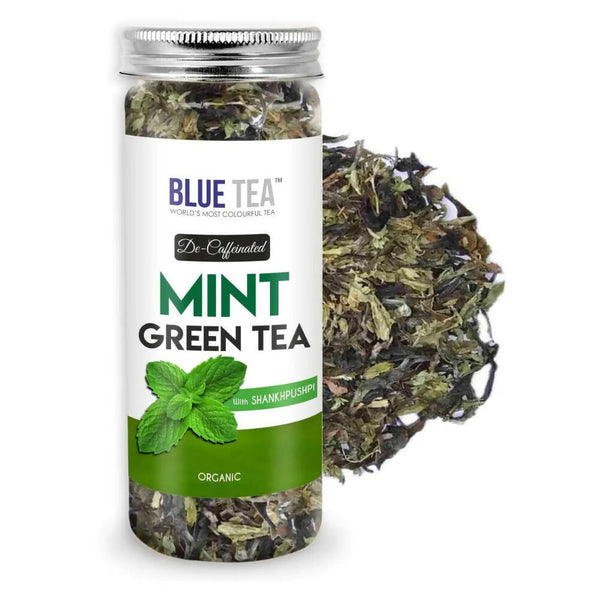 Blue Tea Organic Mint Green Tea with Shankhpushpi - Distacart