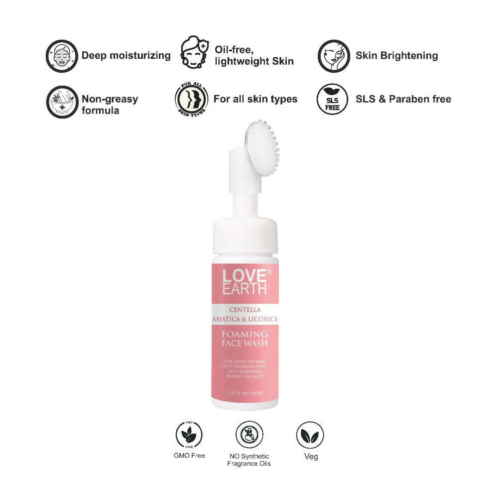 Love Earth Centella Asiatica & Licorice Foaming Face Wash - Distacart