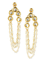 Thumbnail for Gold Plated Off White Contemporary Drop Earrings - Ruby Raang - Distacart