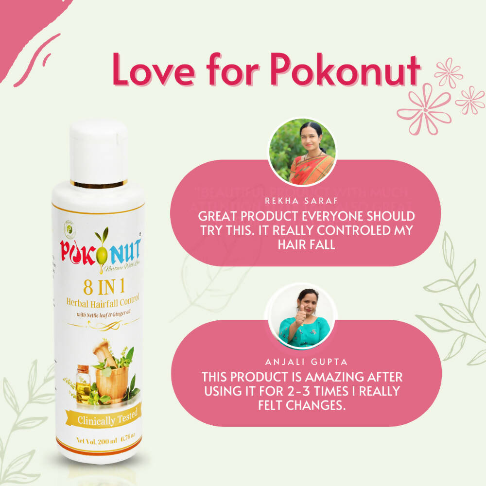 Pokonut 8 in 1 Herbal Hair Fall Control Oil - Distacart