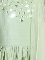 Thumbnail for Lil Drama Ethnic Girls Green Kurta with Sharara and dupatta set - Distacart