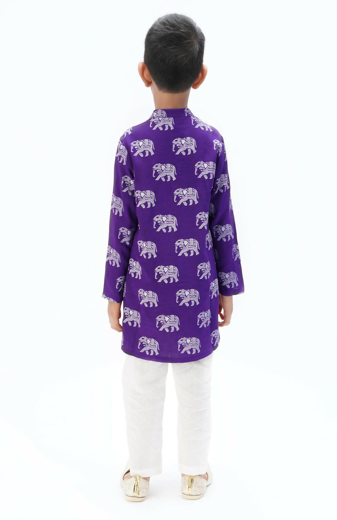 Lil Drama Trunk Tales Boys Purple Kurta With Pant Set - Distacart